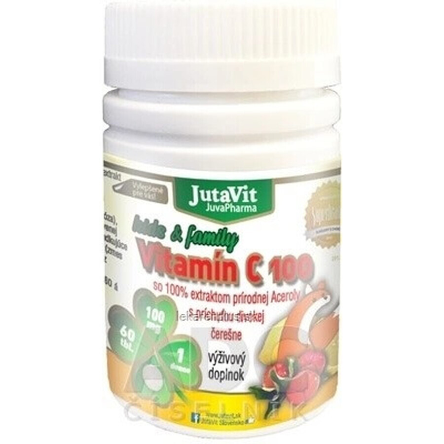 JutaVit Vitamine C 100 enfants 1×60 pcs, complément alimentaire