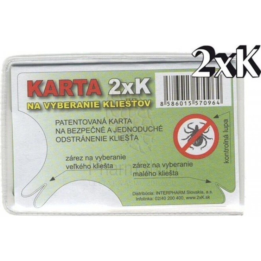 2xK TICK REMOVAL CARD 1×1 pc, tekenverwijdering