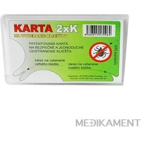 2xK TICK REMOVAL CARD 1×1 Stück, Zeckenentfernung