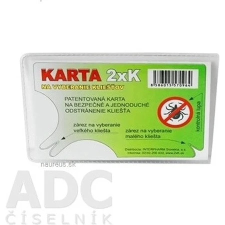 2xK TICK REMOVAL CARD 1×1 Stück, Zeckenentfernung