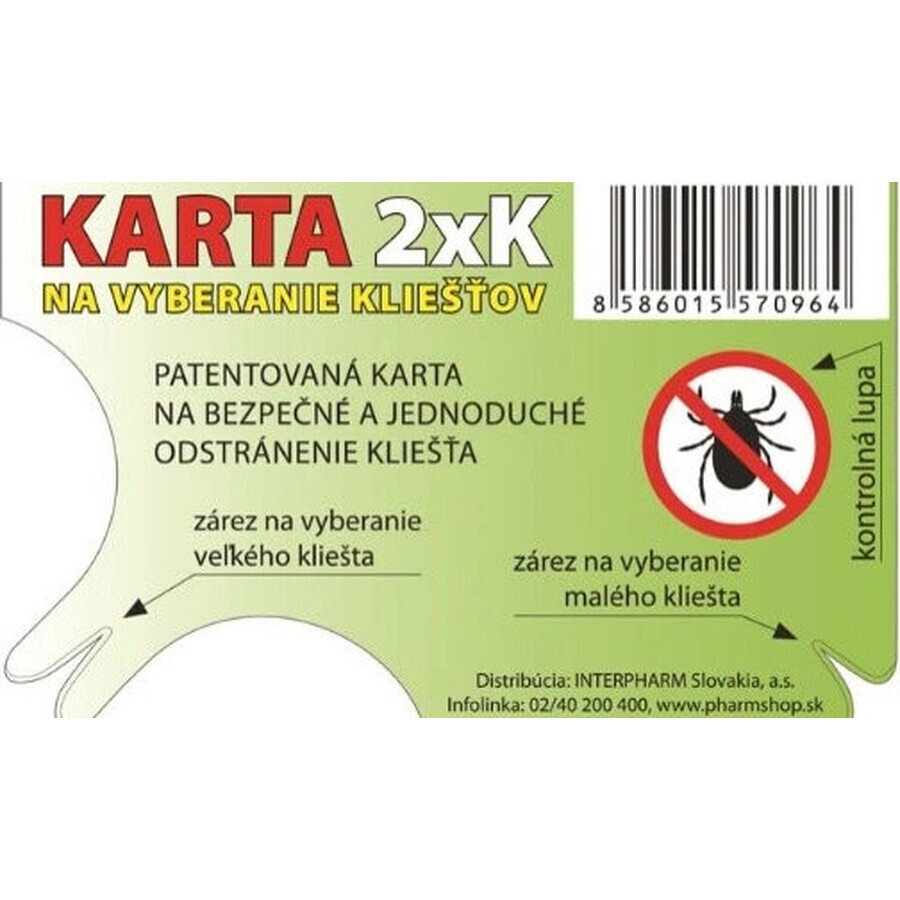 2xK TICK REMOVAL CARD 1×1 pc, tekenverwijdering