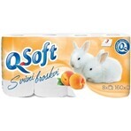 Papel Higiénico Q SOFT 3 capas 1×8 unidades, sabor melocotón