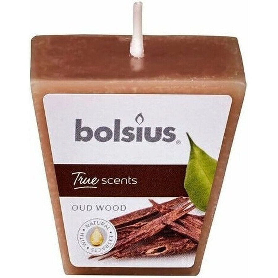 Bolsius Aromatic 2.0 Votive 48mm Oud wood, bougie parfumée 1×1 pc, bougie parfumée