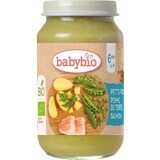 BABYBIO biologische erwten en aardappelen met zalm 1×200 g, biologische groentegarnituur