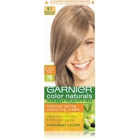 Garnier Color Naturals Colore permanente per capelli 8.1 Biondo chiaro platino 1×1 pezzo, colore per capelli