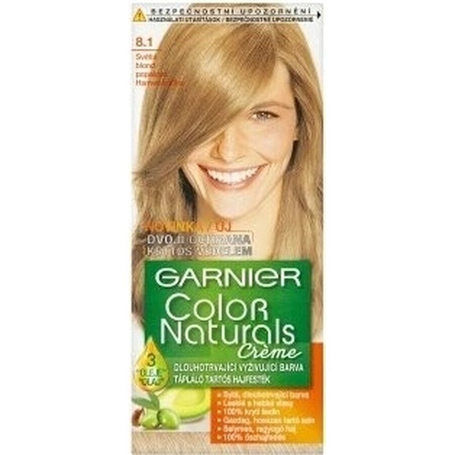 Garnier Color Naturals Colore permanente per capelli 8.1 Biondo chiaro platino 1×1 pezzo, colore per capelli