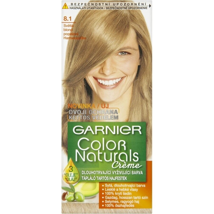 Garnier Color Naturals Colore permanente per capelli 8.1 Biondo chiaro platino 1×1 pezzo, colore per capelli