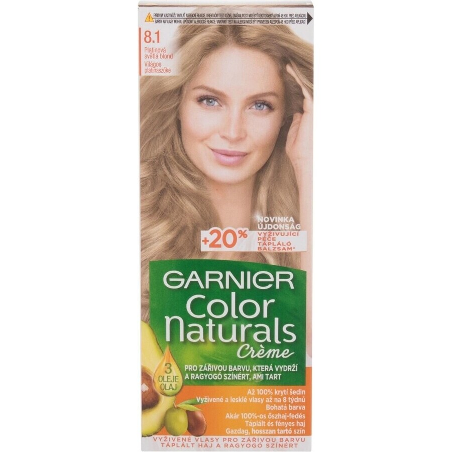 Garnier Color Naturals Colore permanente per capelli 8.1 Biondo chiaro platino 1×1 pezzo, colore per capelli