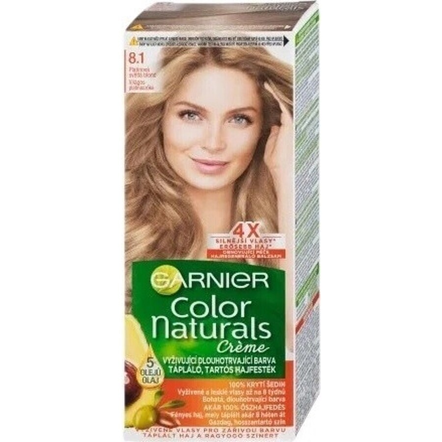 Garnier Color Naturals Colore permanente per capelli 8.1 Biondo chiaro platino 1×1 pezzo, colore per capelli