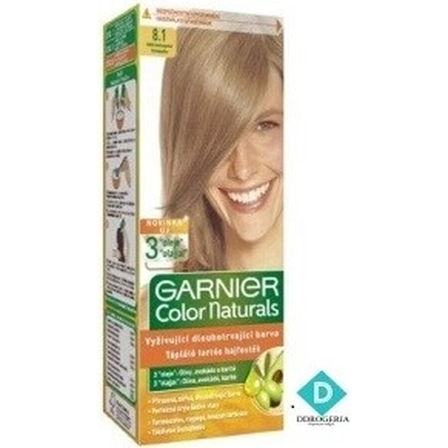 Garnier Color Naturals Colore permanente per capelli 8.1 Biondo chiaro platino 1×1 pezzo, colore per capelli