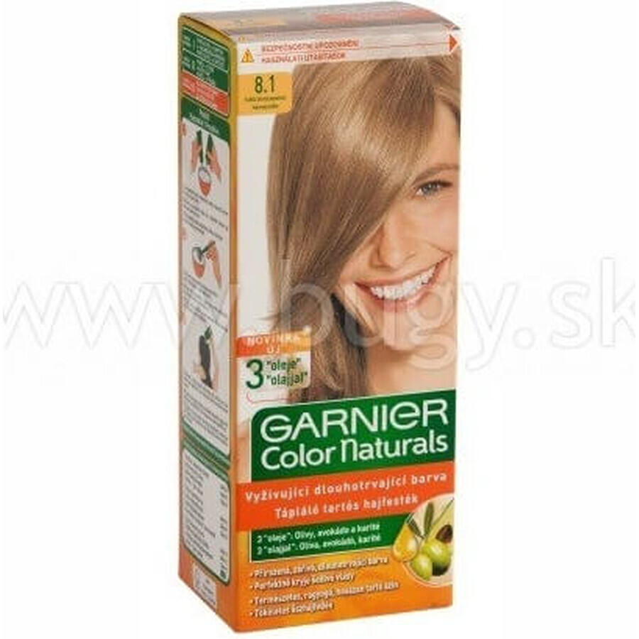 Garnier Color Naturals Colore permanente per capelli 8.1 Biondo chiaro platino 1×1 pezzo, colore per capelli