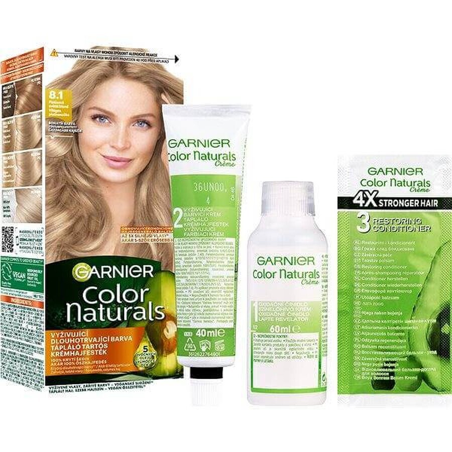 Garnier Color Naturals Colore permanente per capelli 8.1 Biondo chiaro platino 1×1 pezzo, colore per capelli