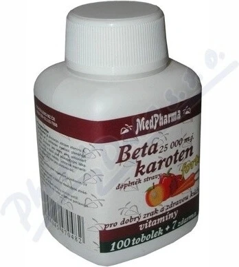 MedPharma BETAKAROTEN 25.000 m.j.+Panthenol+PABA 1×107 cps, voedingssupplement
