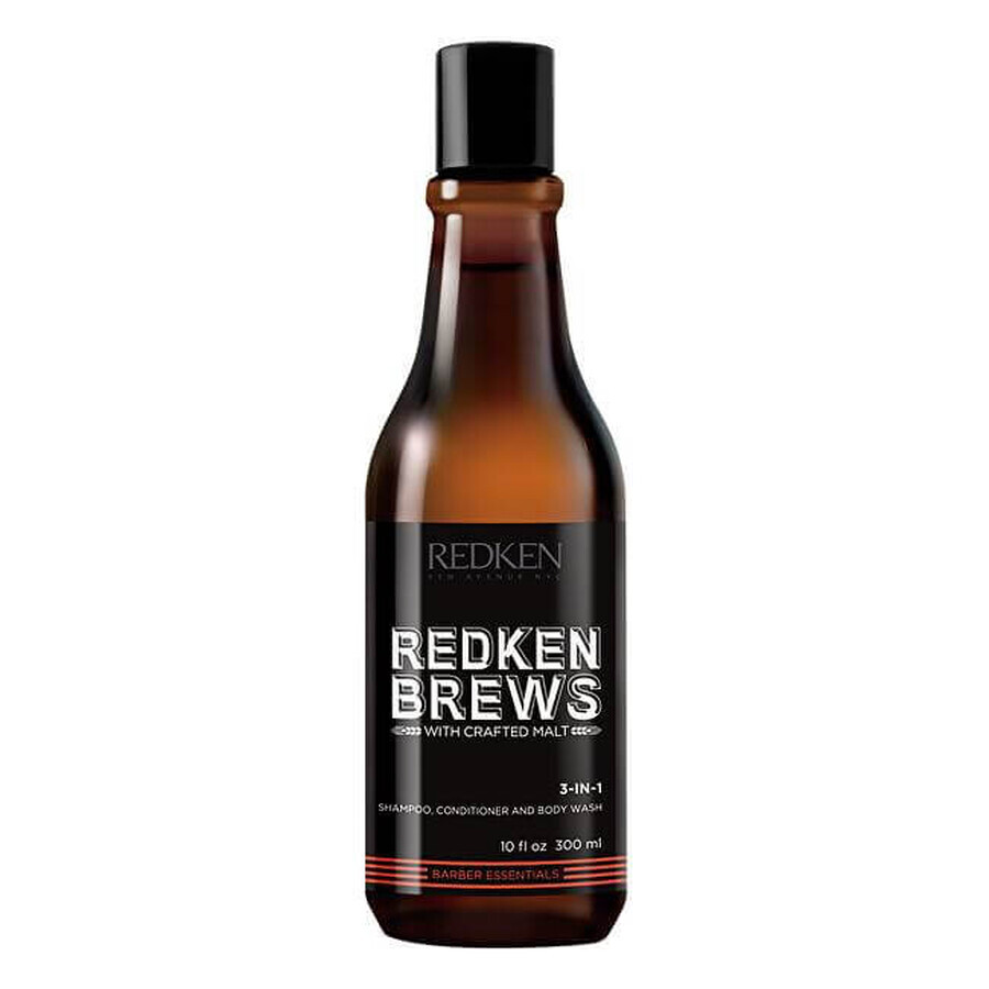 Redken Șampon 3 în 1 Brews 1×300 ml, șampon