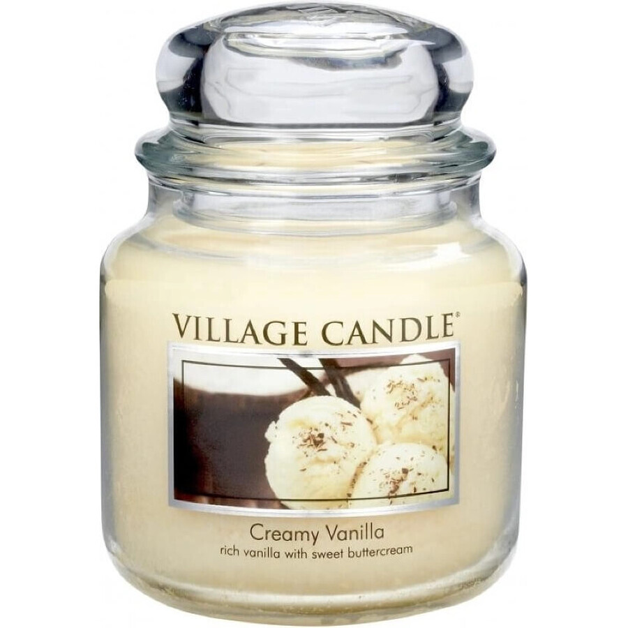 Village Candle Geurkaars in Fles - Creamy Vanilla - Vanille ijs, medium 1×1 st