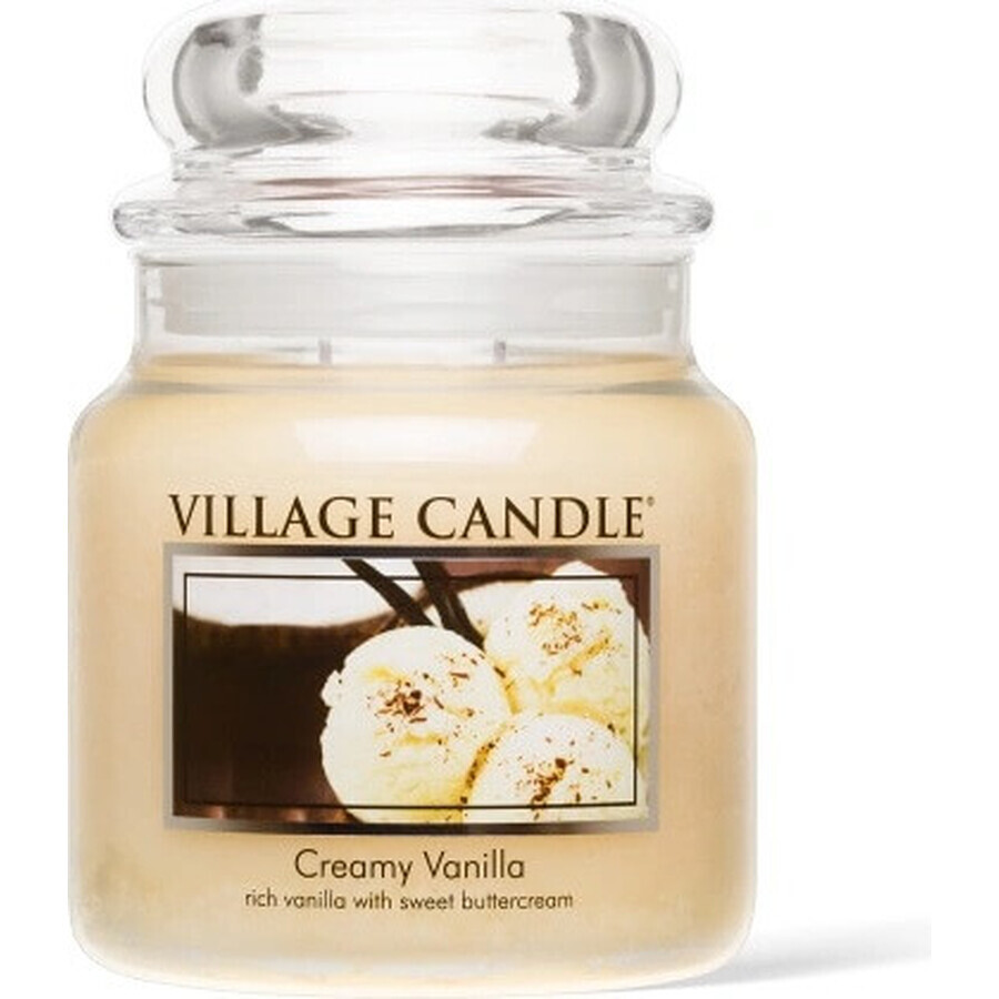 Village Candle Geurkaars in Fles - Creamy Vanilla - Vanille ijs, medium 1×1 st