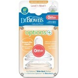 Dr.BROWN'S OPTIONS+ NIVEAU 1 1×2 st, wijde hals, silicone, 0M+