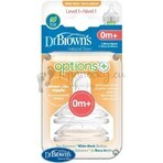 Dr.BROWN'S OPTIONS+ NIVEAU 1 1×2 st, wijde hals, silicone, 0M+