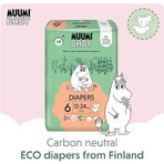 Muumi Baby 6 Junior 12-24 kg, 1×108pcs paquet mensuel de couches bio, ECO Nappies