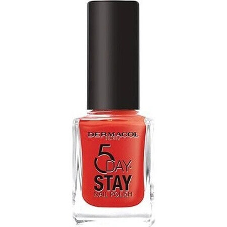 Esmalte de uñas de larga duración Dermacol 5 Days Stay No.52 Too hot 1×11 ml, esmalte de uñas