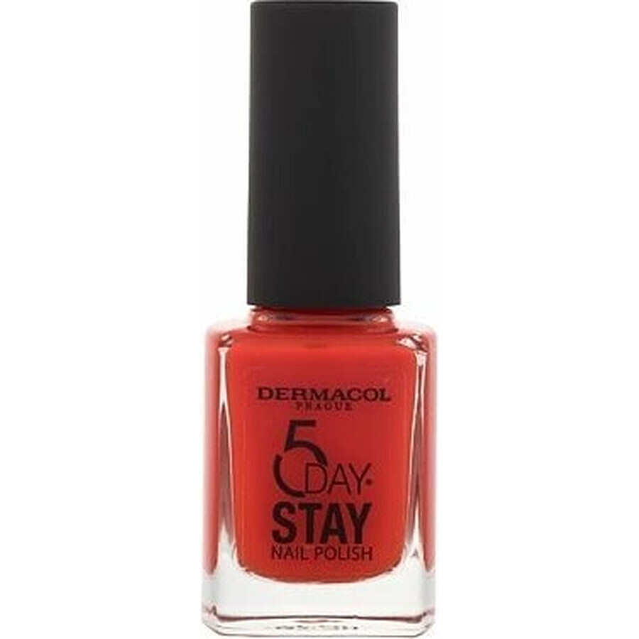 Esmalte de uñas de larga duración Dermacol 5 Days Stay No.52 Too hot 1×11 ml, esmalte de uñas