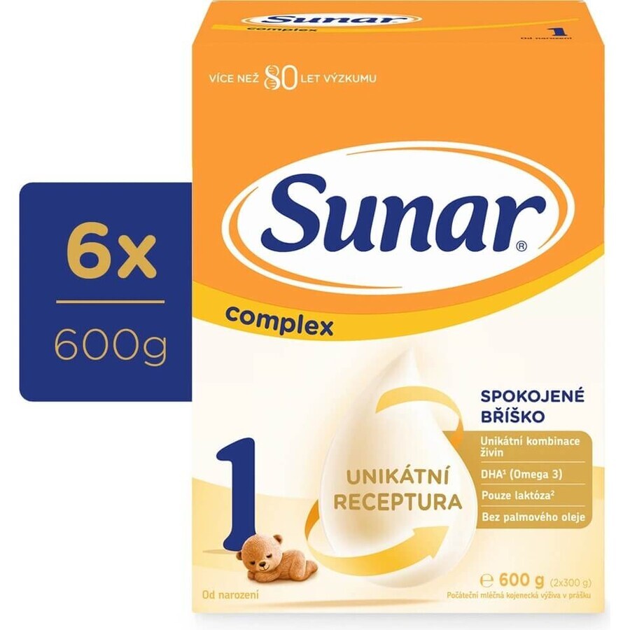 Sunar Complex 1 6×600 g, zuigelingenmelk, vanaf de geboorte