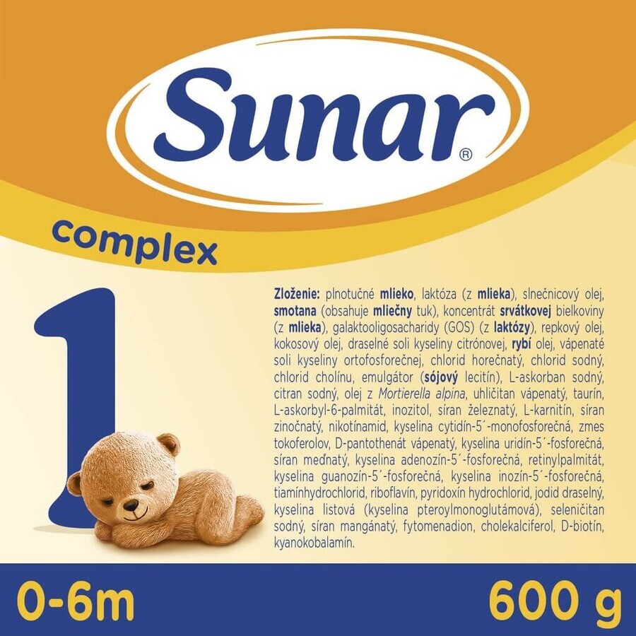 Sunar Complex 1 6×600 g, zuigelingenmelk, vanaf de geboorte