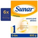 Sunar Complex 1 6×600 g, zuigelingenmelk, vanaf de geboorte