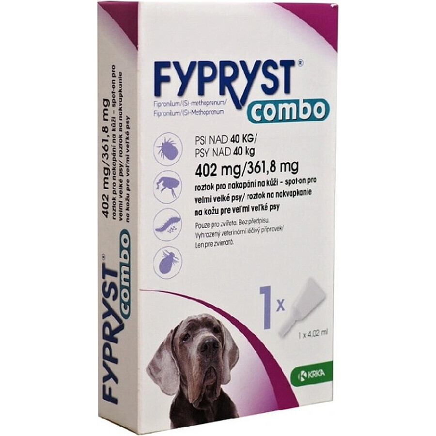 FYPRYST combo 402 mg/361,8 mg PSY OVER 40 KG 1×4,02 ml, preparado antipulgas