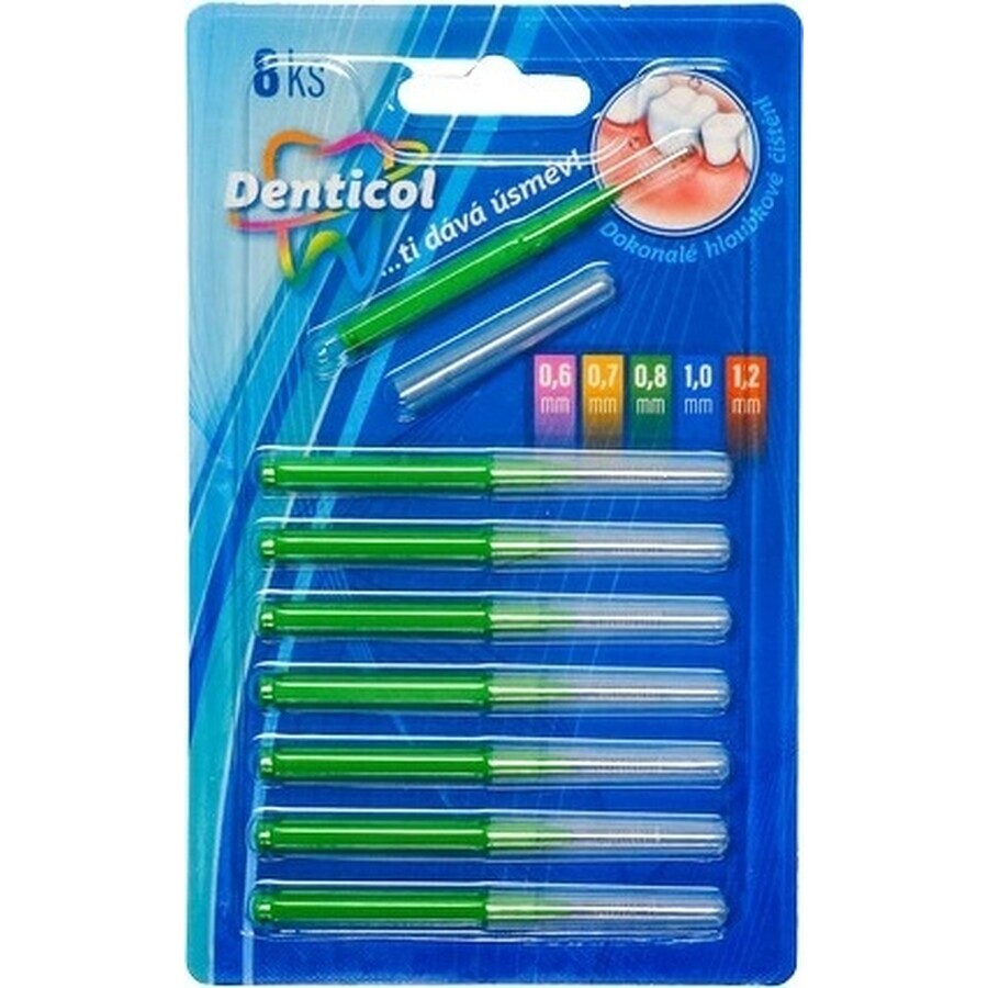 Größe Denticol. 0,8mm, gerade Interdentalbürste 1×8 Stück, Interdentalbürste