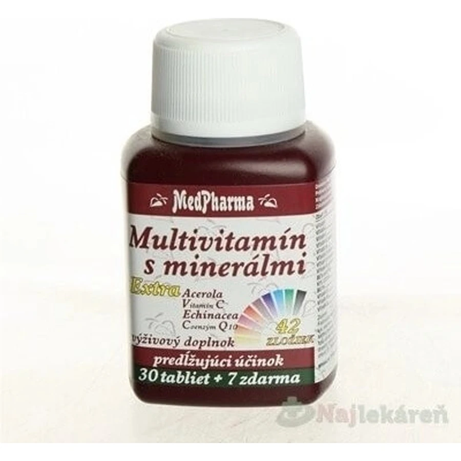 MedPharma MULTIVITAMINE MET EXTRA MINERALEN 42 INGREDIENTEN 1 × 30 + 7 tbl gratis (37 stuks)