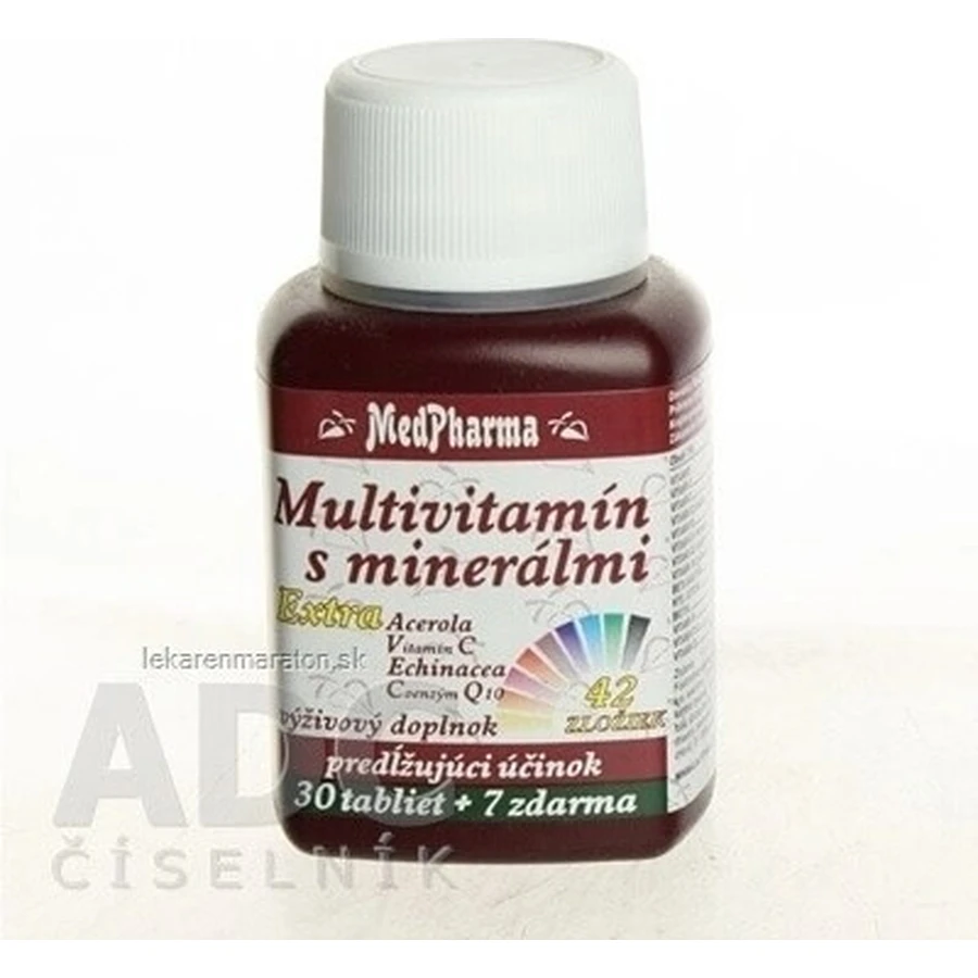 MedPharma MULTIVITAMINE MET EXTRA MINERALEN 42 INGREDIENTEN 1 × 30 + 7 tbl gratis (37 stuks)