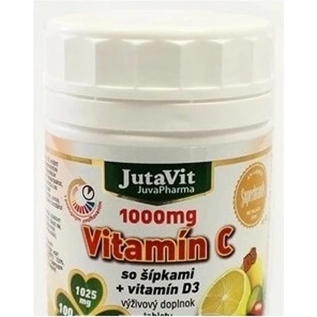 JutaVit Witamina C 1000 mg z owocem dzikiej róży + witamina D3 1×100 tbl, Witamina C 1000 mg z owocem dzikiej róży + witamina D3: ceny i cechy