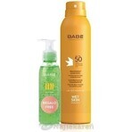 BABÉ SUN Spray de protecție solară SPF 50 + gel Aloe vera, 1x1 set 1x200 + 90 ml, spray de protecție solară + cadou: gel răcoritor