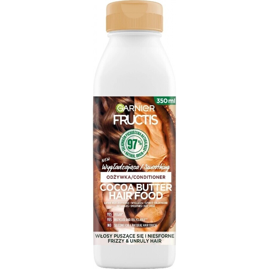 Garnier Fructis Hair Food Acondicionador suavizante con manteca de cacao 1×350 ml, acondicionador