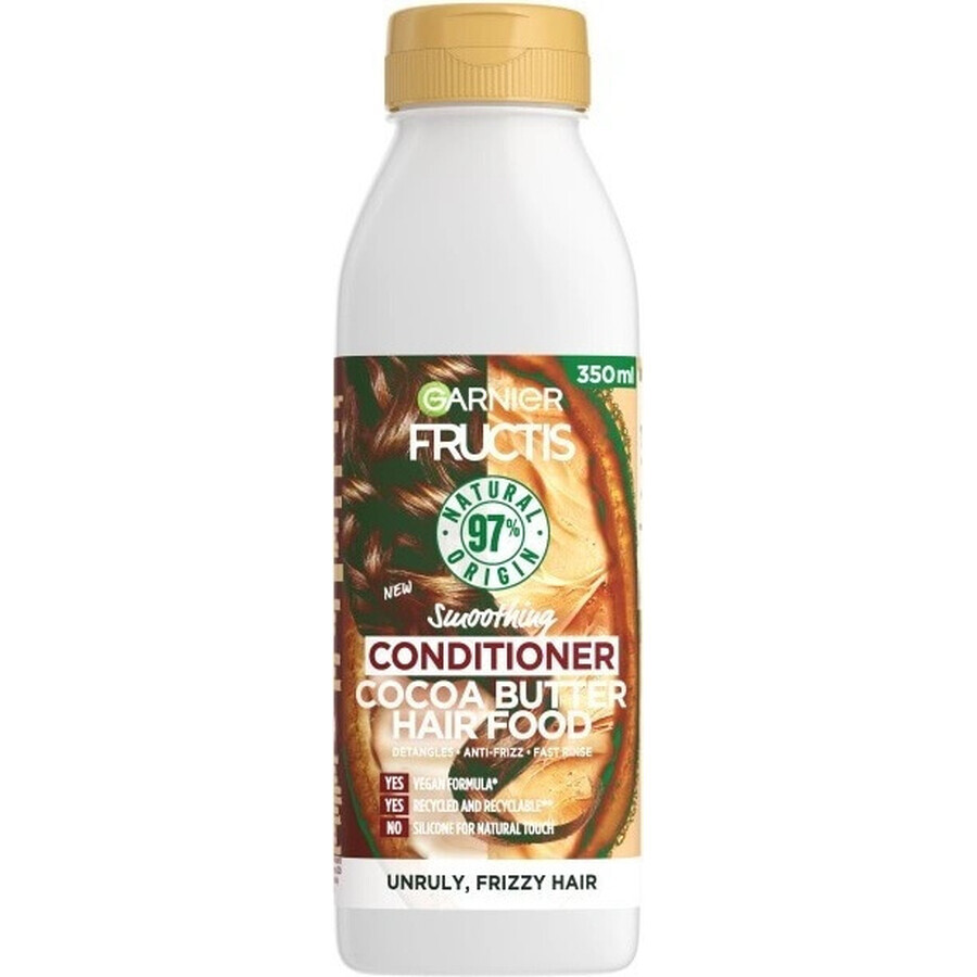 Garnier Fructis Hair Food Acondicionador suavizante con manteca de cacao 1×350 ml, acondicionador