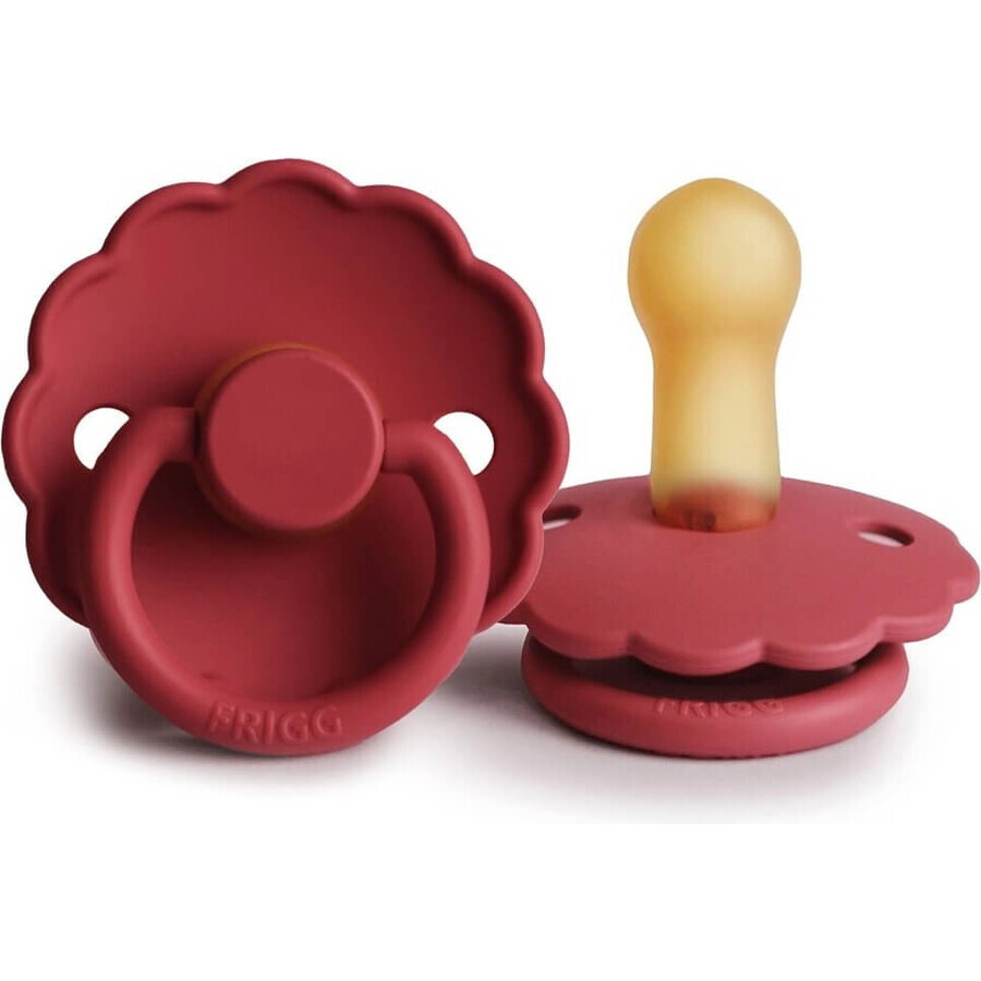 FRIGG Daisy Gummischnuller Scarlet, 0-6m 1×1 Stück, Scarlet, 0-6m 1×1 Stück, Schnuller