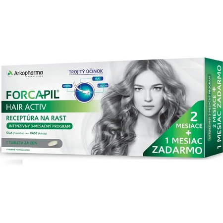 Forcapil Hair Activ anti cǎderea pǎrului, 3 x 30 comprimate, Arkopharma