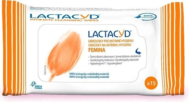 LACTACYD FEMINA 1×15 stuks, intieme hygiënedoekjes