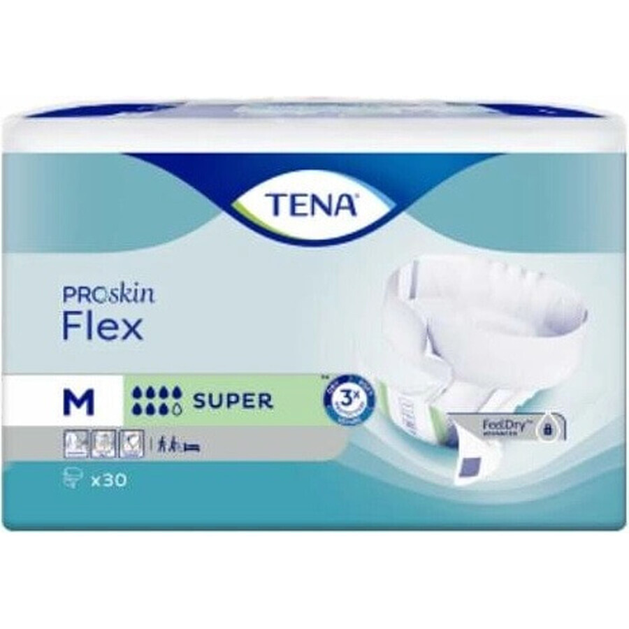 TENA Flex Super M 1×30 stuks, incontinentieslip met snel los te maken tailleband