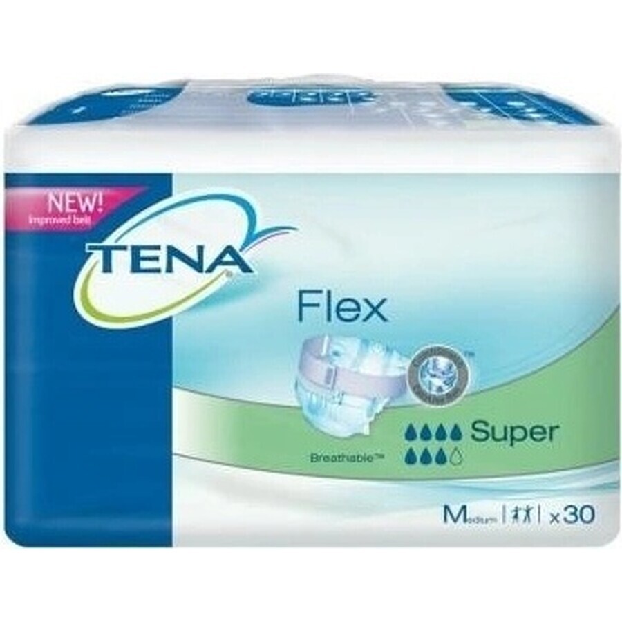 TENA Flex Super M 1×30 stuks, incontinentieslip met snel los te maken tailleband