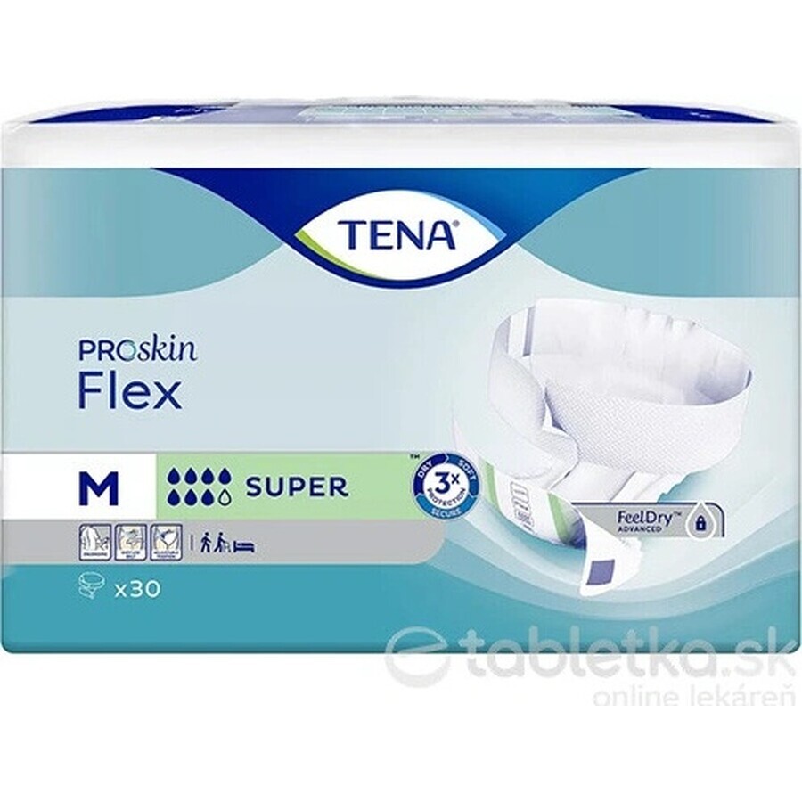 TENA Flex Super M 1×30 stuks, incontinentieslip met snel los te maken tailleband