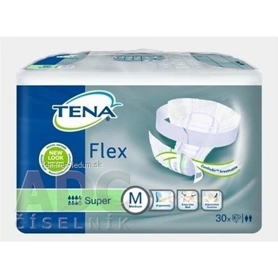 TENA Flex Super M 1×30 stuks, incontinentieslip met snel los te maken tailleband