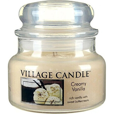 Village Candle Bougie parfumée en bouteille - Vanille crémeuse - Crème glacée à la vanille, petite 1×1 pc, bougie parfumée