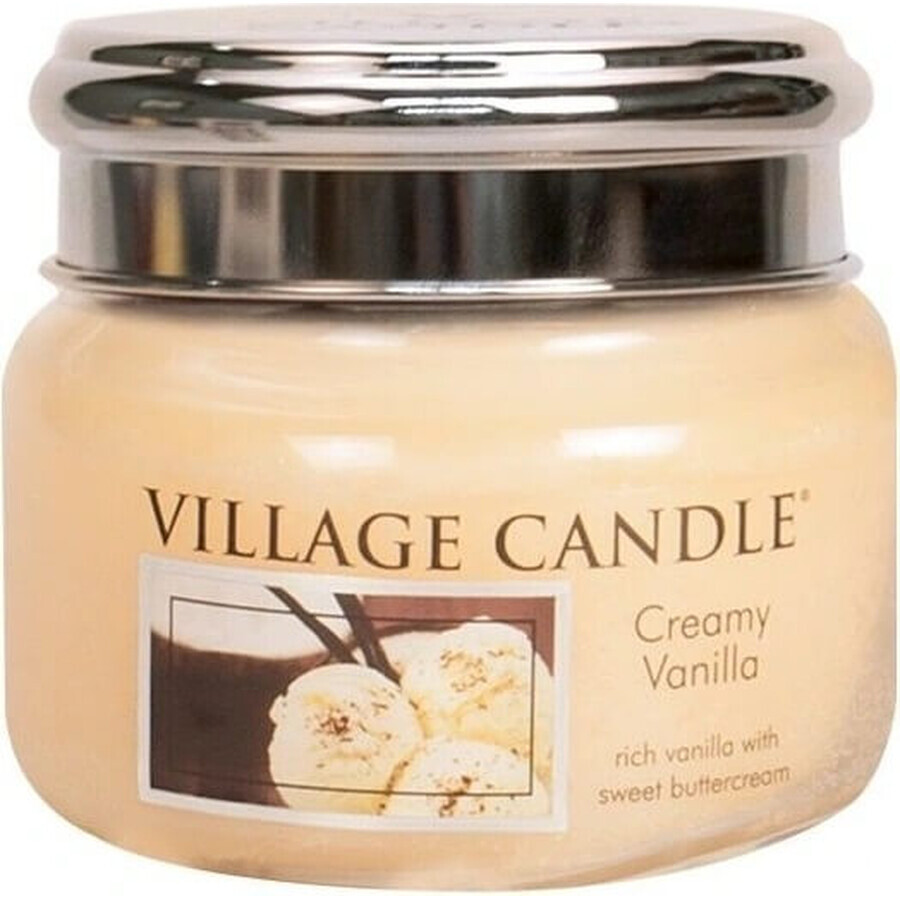 Village Candle Bougie parfumée en bouteille - Vanille crémeuse - Crème glacée à la vanille, petite 1×1 pc, bougie parfumée