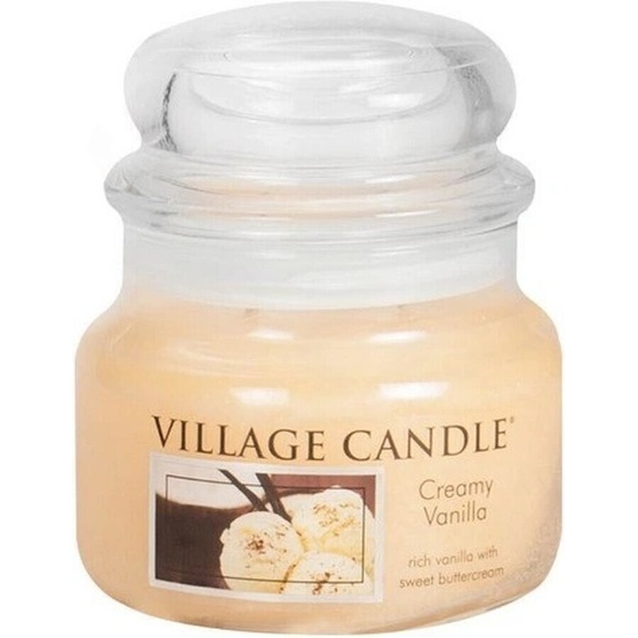 Village Candle Bougie parfumée en bouteille - Vanille crémeuse - Crème glacée à la vanille, petite 1×1 pc, bougie parfumée