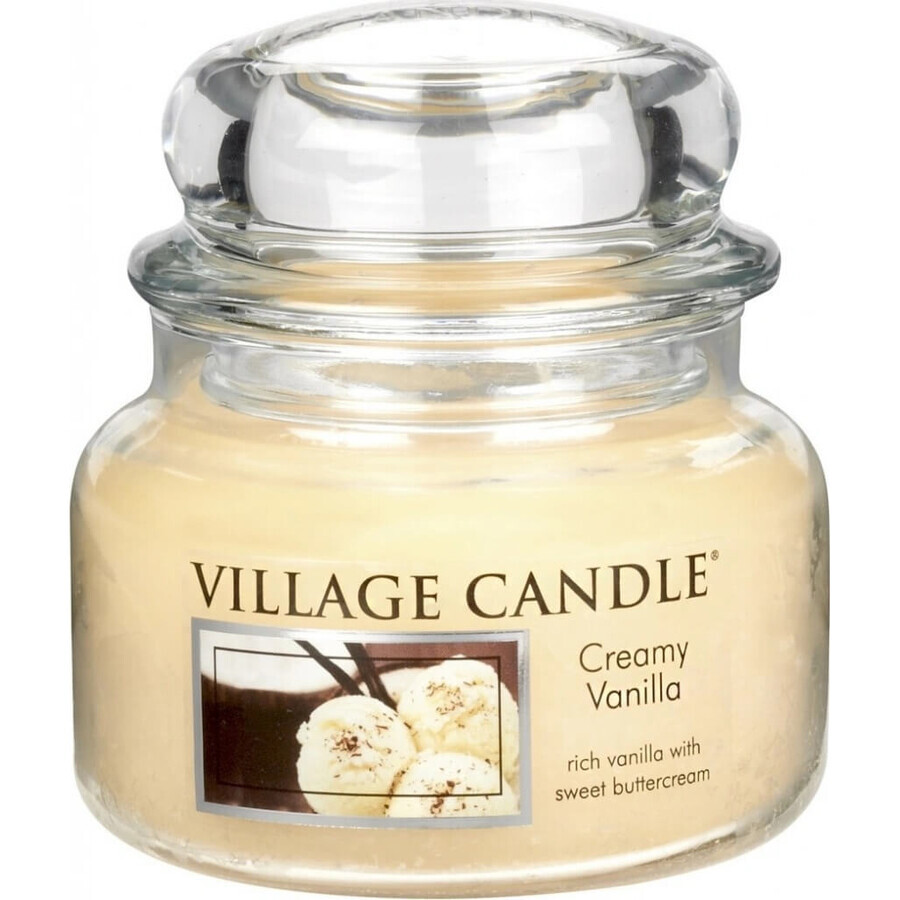 Village Candle Bougie parfumée en bouteille - Vanille crémeuse - Crème glacée à la vanille, petite 1×1 pc, bougie parfumée