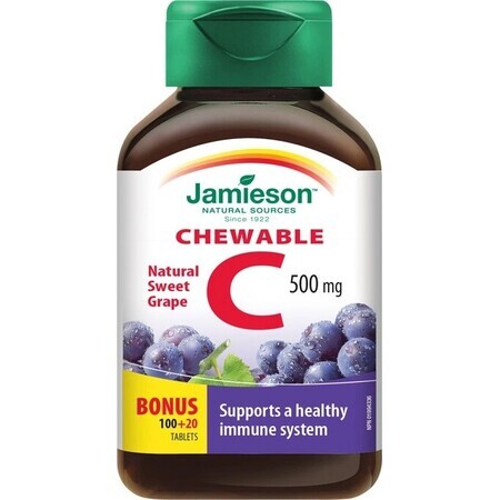 JAMIESON VITAMIN C 500 mg grape 1×120 tbl, VITAMIN C, grape