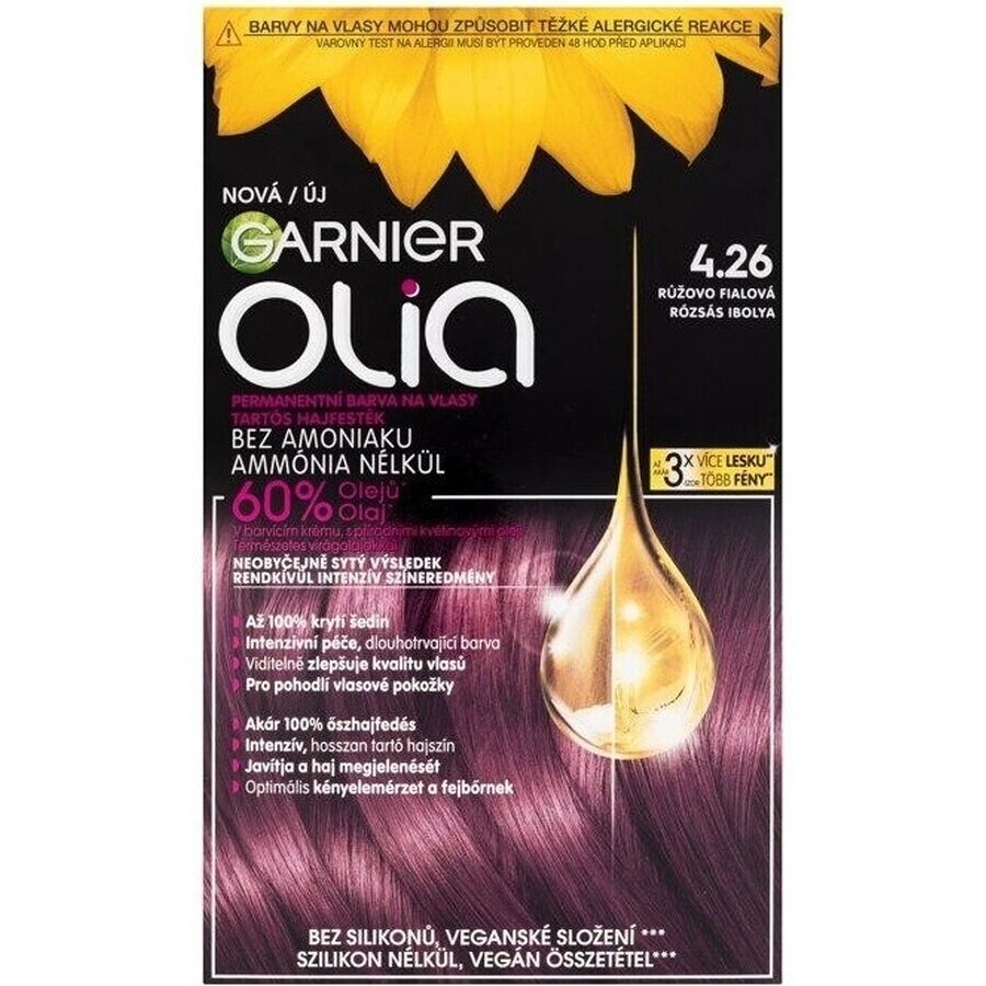 Garnier Olia permanent culoarea parului 4.26 roz-violet 1×1 set, permanent culoarea parului