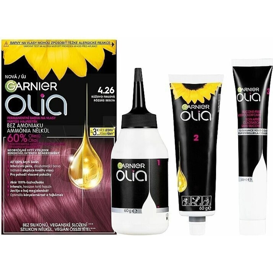 Garnier Olia permanent culoarea parului 4.26 roz-violet 1×1 set, permanent culoarea parului